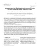 Báo cáo lâm nghiệp: "Biomass increment and carbon balance of ash (Fraxinus excelsior) trees in an experimental stand in northeastern France"