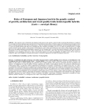 Báo cáo lâm nghiệp: "Roles of European and Japanese larch in the genetic control of growth, architecture and wood quality traits in interspecific hybrids (Larix × eurolepis Henry)"