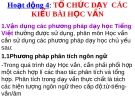 Hoạt động 4: TỔ CHỨC DẠY CÁC KIỂU BÀI HỌC VẦN