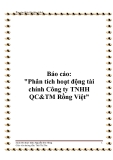 Báo cáo: "Phân tích hoạt động tài chính Công ty TNHH QC&TM Rồng Việt”