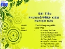 Tiểu luận " phương pháp kiểm nghiệm dầu  "