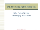 Bài giảng Cơ Sở Dữ Liệu - ĐH Công Nghệ Thông Tin