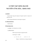 LUYỆN TẬP CỘNG HAI SỐ NGUYÊN CÙNG DẤU, KHÁC DẤU 