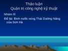 Đề tài: Bình nước nóng Thái Dương Năng của Sơn Hà