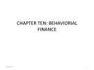 CHAPTER TEN: BEHAVIORIAL FINANCE