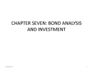 CHAPTER SEVEN: BOND ANALYSIS AND INVESTMENT