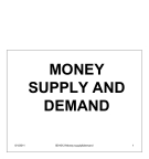 Money Supply And Demand