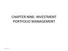 CHAPTER NINE: INVESTMENT PORTFOLIO MANAGEMENT 