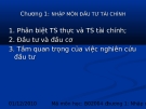  NHẬP MÔN ĐẦU TƯ TÀI CHÍNH 