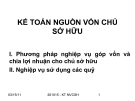 KẾ TOÁN NGUỒN VỐN CHỦ SỞ HỮU 