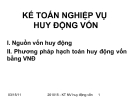 Bài giảng học KẾ TOÁN NGHIỆP VỤ HUY ĐỘNG VỐN 