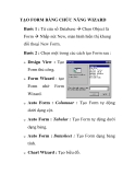 TẠO FORM BẰNG CHỨC NĂNG WIZARD 
