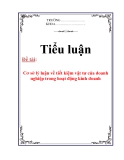 Tiểu luận: Cơ sở lý luận về tiết kiệm vật tư của doanh nghiệp trong hoạt động kinh doanh