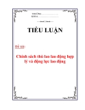 Tiểu luận: Chính sách thù lao lao động hợp lý và động lực lao động