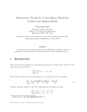 Báo cáo toán học: "Elementary Proofs for Convolution Identities of Abel and Hagen–Rothe"