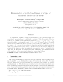 Báo cáo toán học: "Enumeration of perfect matchings of a type of quadratic lattice on the toru"