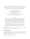 Báo cáo toán học: "The inverse problem associated to the Davenport constant for C2 ⊕ C2 ⊕ C2n, and applications to the arithmetical characterization of class groups"