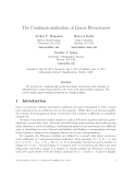 Báo cáo toán học: "The Combinatorialization of Linear Recurrences"