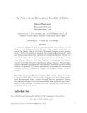 Báo cáo toán học: "n Praise of an Elementary Identity of Euler"