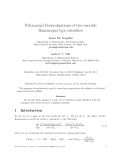 Báo cáo toán học: " Polynomial Generalizations of two-variable Ramanujan type identities"