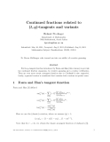 Báo cáo toán học: "Continued fractions related to (t, q)-tangents and variants"