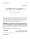 Báo cáo khoa học: "Energy balance storage terms and big-leaf evapotranspiration in a mixed deciduous forest"