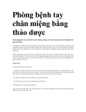 Phòng bệnh tay chân miệng bằng thảo dược 