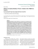 Báo cáo y học: " Influenza Vaccination: Healthcare Workers Attitude in Three Middle East Countrie"