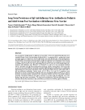 Báo cáo y học: "Long Term Persistence of IgE Anti-Influenza Virus Antibodies in Pediatric and Adult Serum Post Vaccination with Influenza Virus Vaccine"