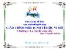 Giáo trình kinh tế vi mô_Chương 2: lý thuyết cung cầu