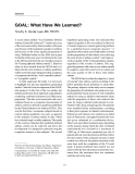 Báo cáo y học: "GOAL: What Have We Learned"