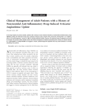 Báo cáo y học: "Clinical Management of Adult Patients with a History of Nonsteroidal Anti-Inflammatory Drug–Induced Urticaria/ Angioedema: Update"