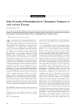 Báo cáo y học: "Role of Genetic Polymorphisms in Therapeutic Response to Anti-Asthma Therapy"