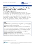 Báo cáo y học: "2010 International consensus algorithm for the diagnosis, therapy and management of hereditary angioedema"