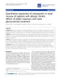 Báo cáo y học: "Quantitative expression of osteopontin in nasal mucosa of patients with allergic rhinitis: effects of pollen exposure and nasal glucocorticoid treatment"