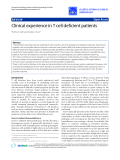 Báo cáo y học: "linical experience in T cell deficient patients"