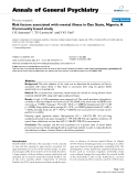 Báo cáo y học: "Risk factors associated with mental illness in Oyo State, Nigeria: A Community based study"