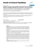 Báo cáo y học: "Validation and test-retest reliability of the Royal Free Interview for Spiritual and Religious Beliefs when adapted to a Greek population"