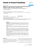 Báo cáo y học: "Adaptation of the Emotional Contagion Scale (ECS) and gender differences within the Greek cultural context"