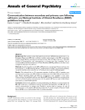 Báo cáo y học: "Communication between secondary and primary care following self-harm: are National Institute of Clinical Excellence (NICE) guidelines being met"