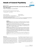 Báo cáo y học: "Risk factors predict post-traumatic stress disorder differently in men and women"