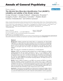 Báo cáo y học: "he Alcohol Use Disorders Identification Test (AUDIT): reliability and validity of the Greek version"