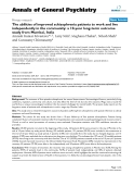 Báo cáo y học: "The abilities of improved schizophrenia patients to work and live independently in the community: a 10-year long-term outcome study from Mumbai, India"