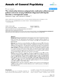 Báo cáo y học: "The relationship between antipsychotic medication adherence and patient outcomes among individuals diagnosed with bipolar disorder: a retrospective study"