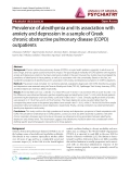 Báo cáo y học: "Prevalence of alexithymia and its association with anxiety and depression in a sample of Greek chronic obstructive pulmonary disease (COPD) outpatients"