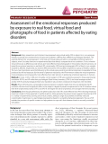 Báo cáo y học: "Assessment of the emotional responses produced by exposure to real food, virtual food and photographs of food in patients affected by eating disorders"