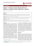 Báo cáo y học: " Sigma-1 receptor agonist fluvoxamine for delirium in patients with Alzheimer’s disease