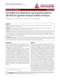 Báo cáo y học: "Suicidality and depression among adult patients admitted in general medical facilities in Kenya"