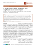 báo cáo khoa học: "A Metachronous splenic metastases from esophageal cancer: a case reportr"