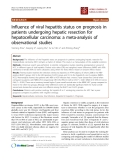 báo cáo khoa học: "Influence of viral hepatitis status on prognosis in patients undergoing hepatic resection for hepatocellular carcinoma: a meta-analysis of observational studies"